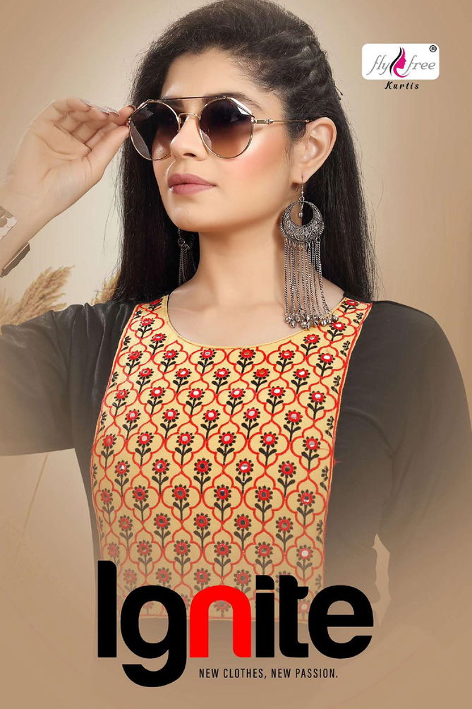 Fly Free Ignite New Fancy Wear Rayon Designer Kurti Collection